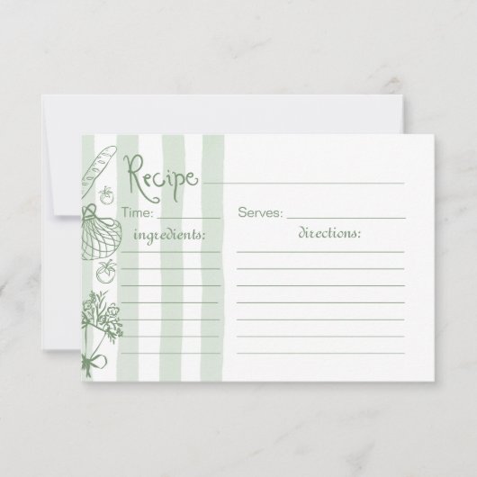 Fresh Off the Market Sage groene Bruids Recept Kaa Kaart (Voorkant)