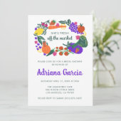 FRESH OFF THE MARKET Veggies Fruits Bridal Shower Kaart (Staand voorkant)