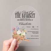 Fresh Off the Market Vrijgezellenfeest Bloemen Rus Acryl Uitnodigingen (Insitu (Draagbaar))