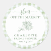 Fresh Off the Market Vrijgezellenfeest Boeren Ronde Sticker (Voorkant)