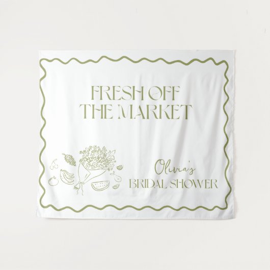 Fresh Off the Market Vrijgezellenfeest, Boerenmark Wandkleed (Voorkant (horizontaal))