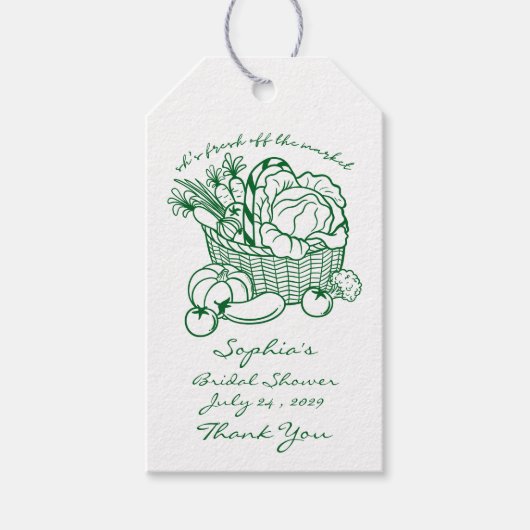 Fresh Off The Market Vrijgezellenfeest is gunstig  Cadeaulabel (Voorkant)