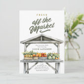 Fresh Off the Market Vrijgezellenfeest Kaart (Staand voorkant)