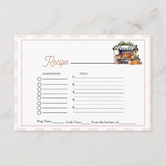 Fresh Off The Market vrijgezellenfeest Recept aanv Informatiekaartje (Voorkant)
