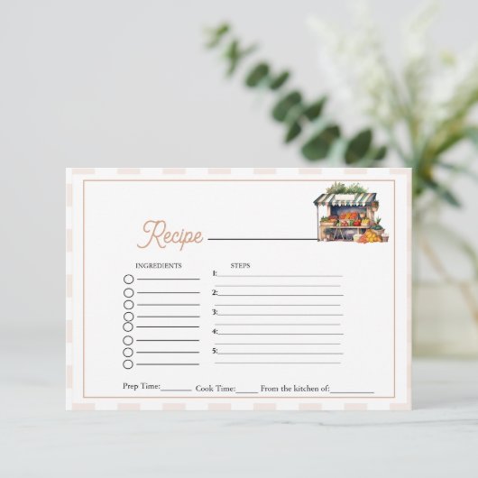 Fresh Off The Market vrijgezellenfeest Recept aanv Informatiekaartje (Staand voorkant)