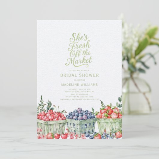 Fresh Off the Market Vrijgezellenfeest voor boeren Kaart (Staand voorkant)