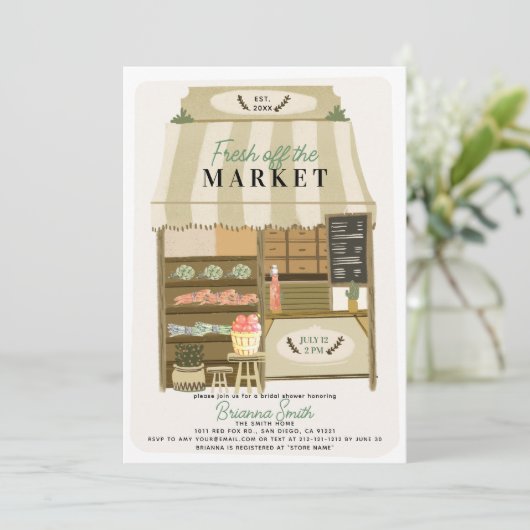 Fresh Off the Market Vrijgezellenfeest voor boeren Kaart (Staand voorkant)