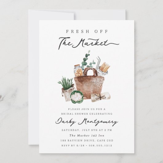 Fresh Off the Market Vrijgezellenfeest voor de boe Kaart (Voorkant)