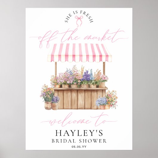 Fresh Off the Market Vrijgezellenfeest Welkomstbor Poster (Voorkant)