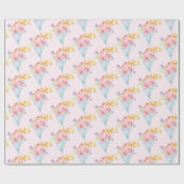 Fresh Off the Market Waterverf Blauw Whimsical Cadeaupapier (Vlak)