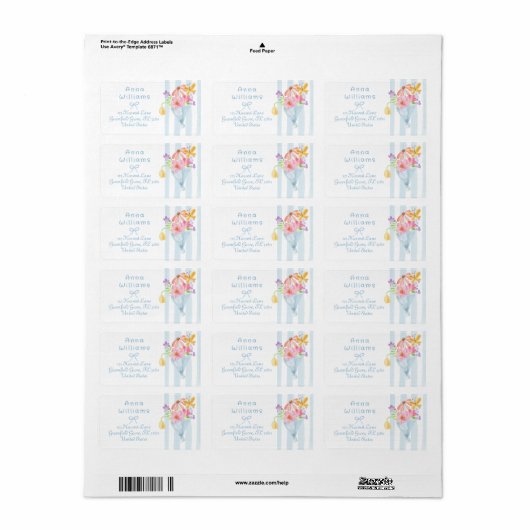 Fresh Off the Market Waterverf Retouradres Etiket (Full Sheet)