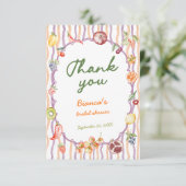Fresh Off The Market Whimsical Bridal Shower Bedankkaart (Staand voorkant)