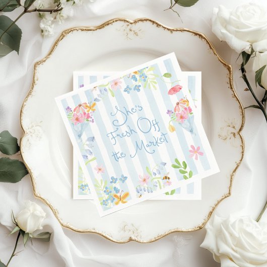 Fresh Off the Market Wildflower Stripes Waterverf Servet