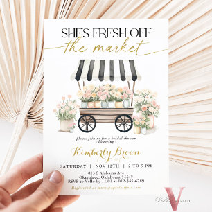 Fresh Off the Market Zwart Wit Vrijgezellenfeest Kaart