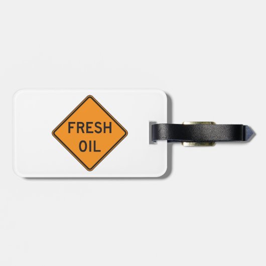 Fresh Oil Road Warning Sign Bagagelabel (Achterkant horizontaal)