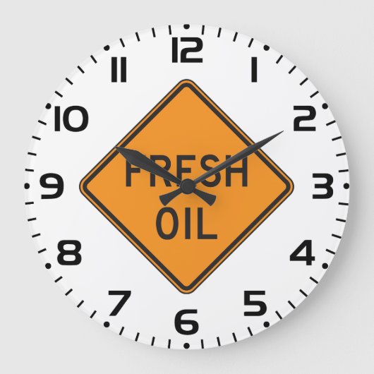 Fresh Oil Road Warning Sign Grote Klok (Voorkant)