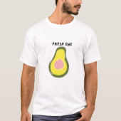 Fresh One – Schattigee avocado Cartoon ontwerp T-shirt (Voorkant)