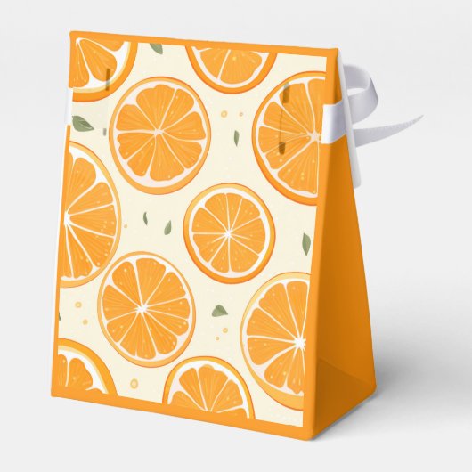 Fresh Orange Slice Pattern – Bright Citrus Fruit Bedankdoosjes (Achterkant)