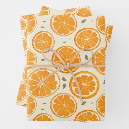 Fresh Orange Slice Pattern – Bright Citrus Fruit  Inpakpapier Vel (In situ)