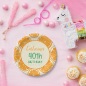 Fresh Orange Slice Pattern – Bright Citrus Fruit Papieren Bordje (Feest)