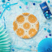 Fresh Orange Slice Pattern – Bright Citrus Fruit Papieren Bordje (Feest)