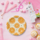 Fresh Orange Slice Pattern – Bright Citrus Fruit Papieren Bordje (Feest)