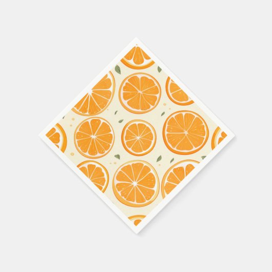 Fresh Orange Slice Pattern – Bright Citrus Fruit  Servet (Hoek)