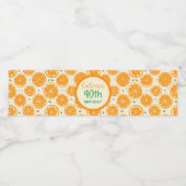 Fresh Orange Slice Pattern – Bright Citrus Fruit Waterfles Etiket (Enkel label)