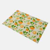Fresh oranges with flowers and leaves deurmat (Schuin)