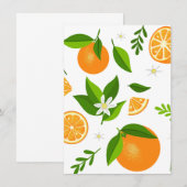 Fresh oranges with flowers and leaves kaart (Voorkant / Achterkant)