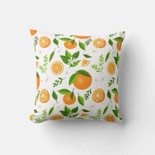 Fresh oranges with flowers and leaves kussen (Voorkant)