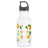 Fresh oranges with flowers and leaves waterfles (Achterkant)