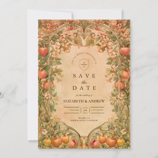 Fresh Orchard Botanical Wedding Save The Date (Voorkant)