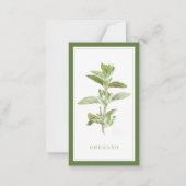 FRESH OREGANO 3.5x2 Platte Kaart / Groen Notitiekaartje (Voorkant)