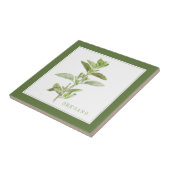 FRESH OREGANO 4.25 Keramische Tegel (+tekst) Groen Tegeltje (Zijkant)