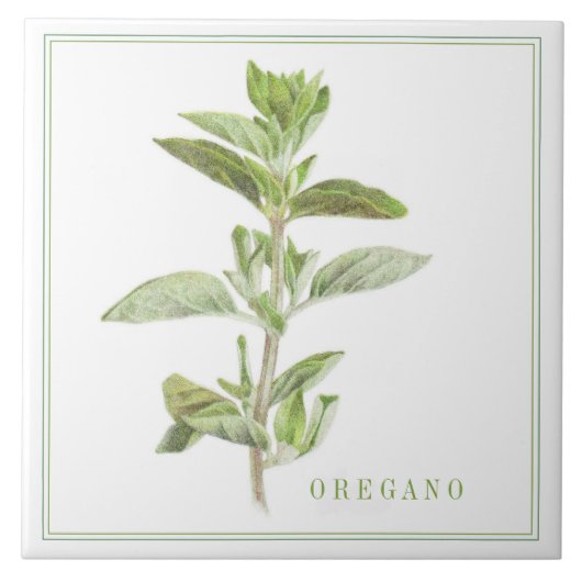 FRESH OREGANO 6x6 Keramische Tegel (+tekst) Tegeltje (Voorkant)