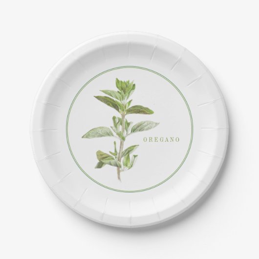 FRESH OREGANO 7" Rond papier Borden Papieren Bordje (Voorkant)