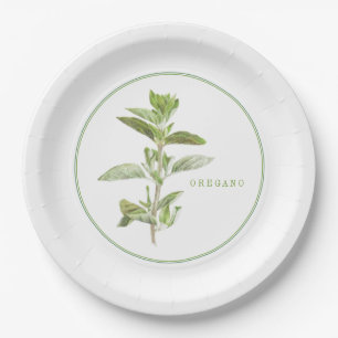 FRESH OREGANO 9" Rond papier Borden Papieren Bordje