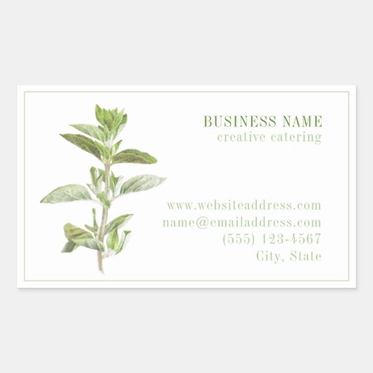 FRESH OREGANO Biz ID Rechthoek Stickers (Voorkant)