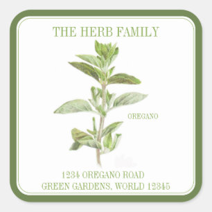 FRESH OREGANO Grote Vierkante Envelop Afdichtingen Sticker