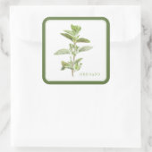 FRESH OREGANO Grote Vierkante Stickers (+tekst) Gr (Tas)