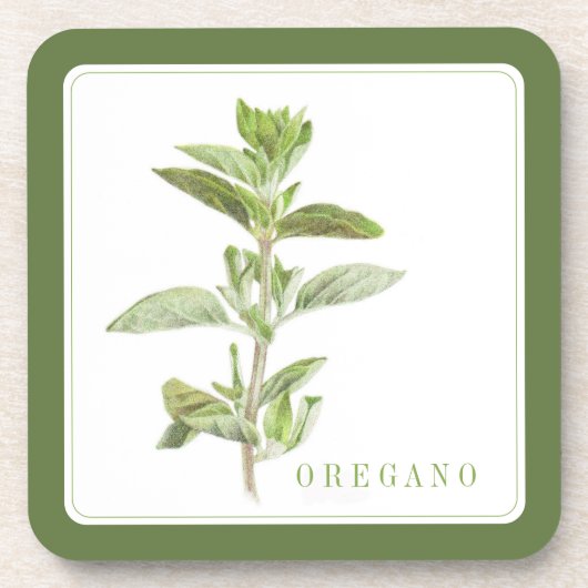FRESH OREGANO Hard Plastic Onderzetters (+tekst) G (Voorkant)
