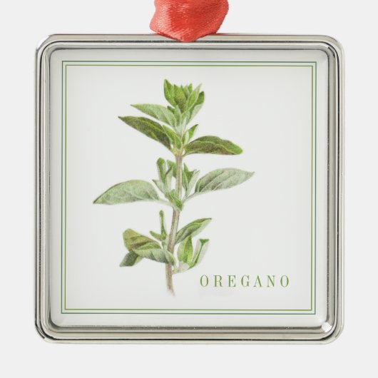 FRESH OREGANO Premium Square Ornament (Voorkant)