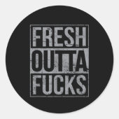 Fresh Outta Fors Funny Sarcasm Ronde Sticker (Voorkant)