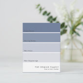 Fresh Paint Chip Moving Aankondiging Blauw Briefkaart (Staand voorkant)