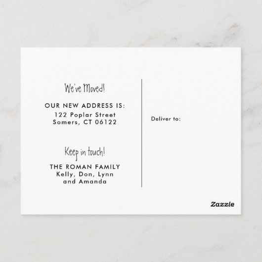 Fresh Paint Chip Moving Aankondiging Blauw Briefkaart (Achterkant)