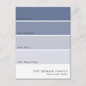 Fresh Paint Chip Moving Aankondiging Blauw Briefkaart (Voorkant)