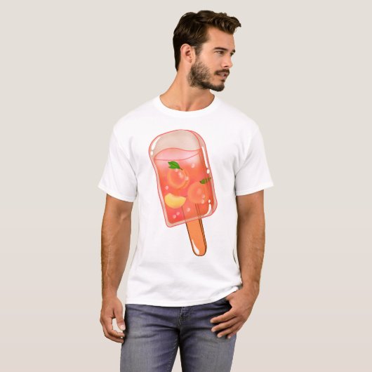 Fresh Peach Ice Pop  T-shirt (Voorkant volledig)