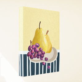 Fresh Pear stilleven met moderne twist Canvas Afdruk