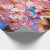 Fresh Pink Sakura Garland, Blue Sky Cadeaupapier (Hoek)